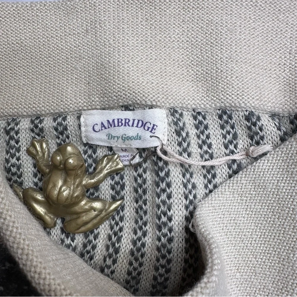 NWOT Cambridge‎ Dry Goods Skirt SZ M Knit Acrylic Wool Mohair Ivory Gray Flare